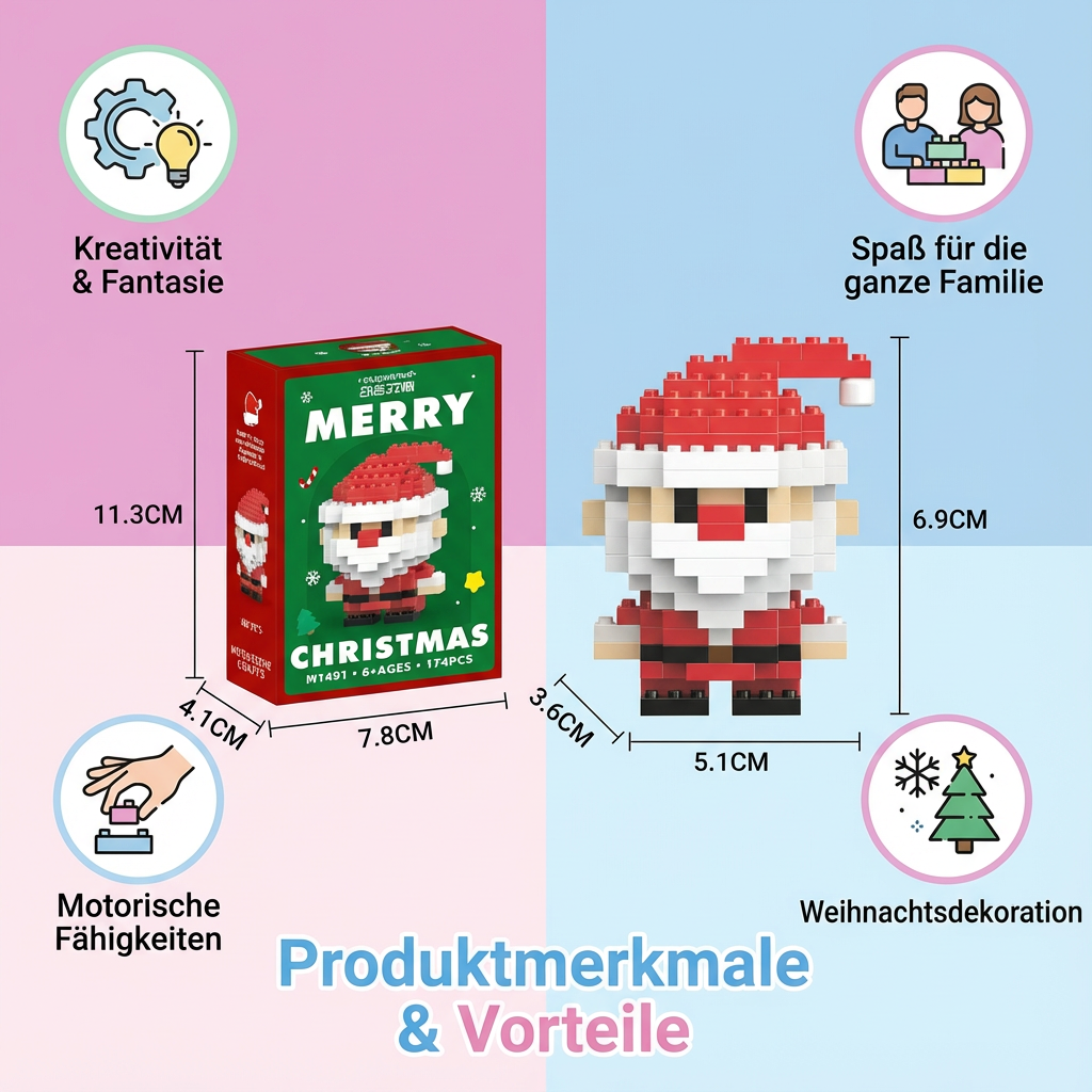 Figurines de Noël en blocs créatifs - Amusement pour toute la famille