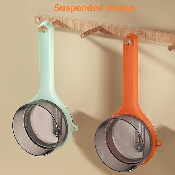 Couteau Éplucheur à Lame en Acier Inoxydable Double Face avec Boîte de Rangement