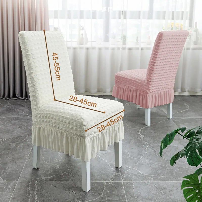 Housses de Chaise Élastiques Antidérapantes avec Volants