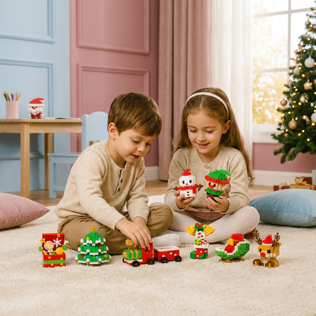 Figurines de Noël en blocs créatifs - Amusement pour toute la famille