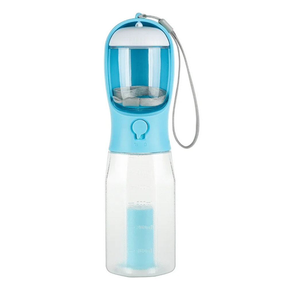 Bouteille d'eau 3-en-1 pour chien avec conteneur de nourriture