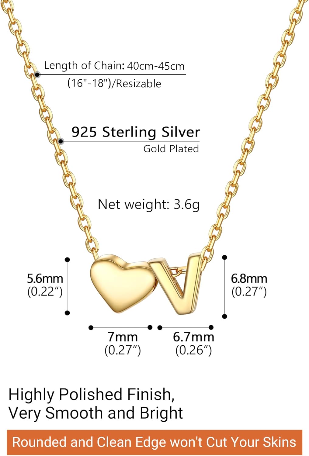 Collier avec Initiale en Forme de Cœur