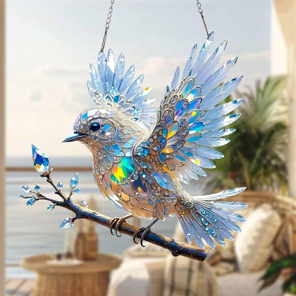 Ornement en Cristal Oiseau de Fenêtre – Décor Lumineux Réfléchissant pour la Maison