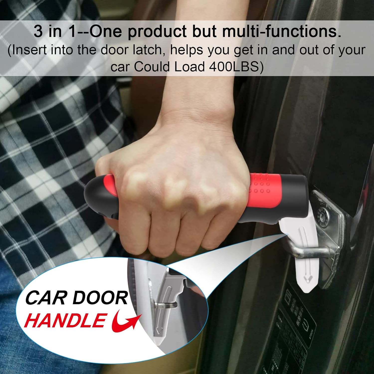 Auto Cane 3-en-1 Outil de Support de Véhicule et d'Évasion d'Urgence
