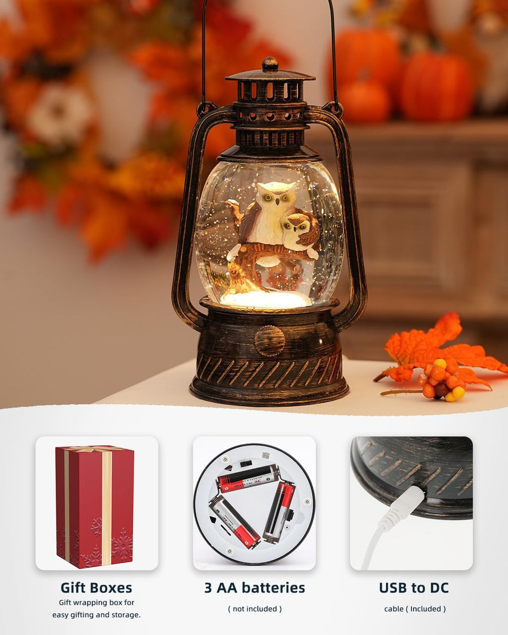 Lampe à LED Citrouille pour Décoration d'Automne – Lumière Chaude avec Minuteur de 6 Heures