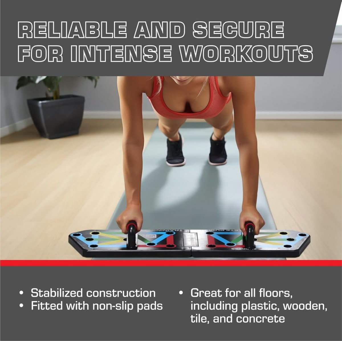 Gym à domicile multi-positions 30-en-1 avec planche de pompes pliable