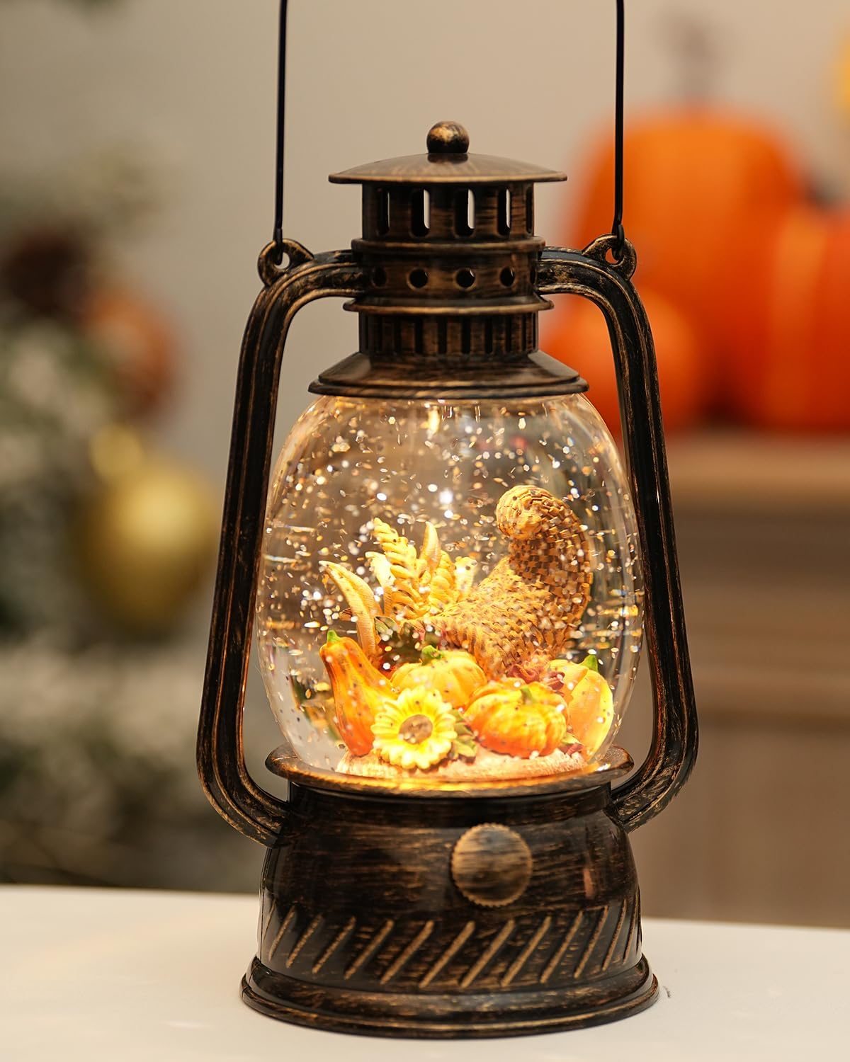 Lampe à LED Citrouille pour Décoration d'Automne – Lumière Chaude avec Minuteur de 6 Heures