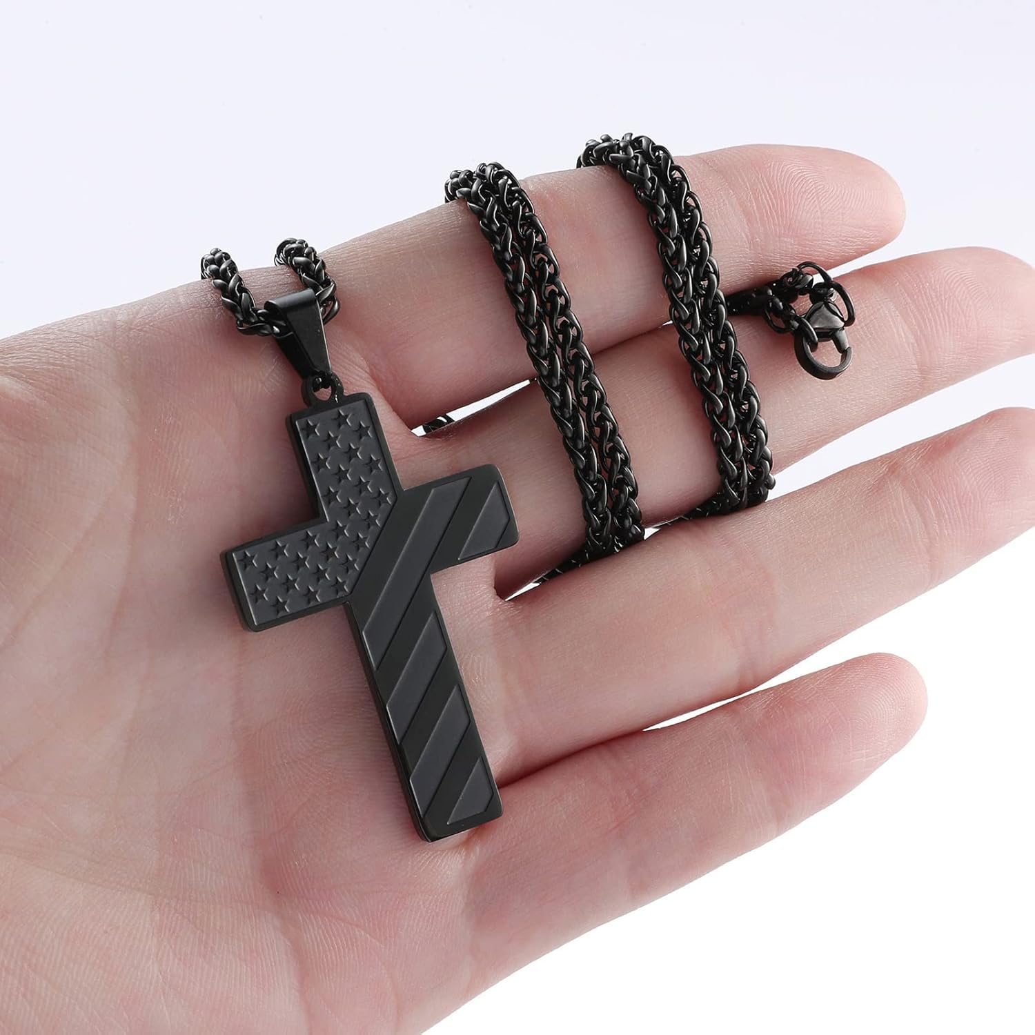 Collier Croix Drapeau Américain IronPride