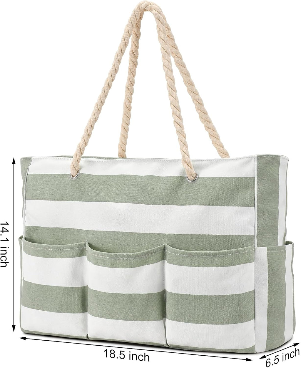 Plage Bliss | Grand Sac de Plage en Toile avec Fermeture Éclair & Design Imperméable | Rangement Polyvalent 7 Poches pour des Moments Sans Sable