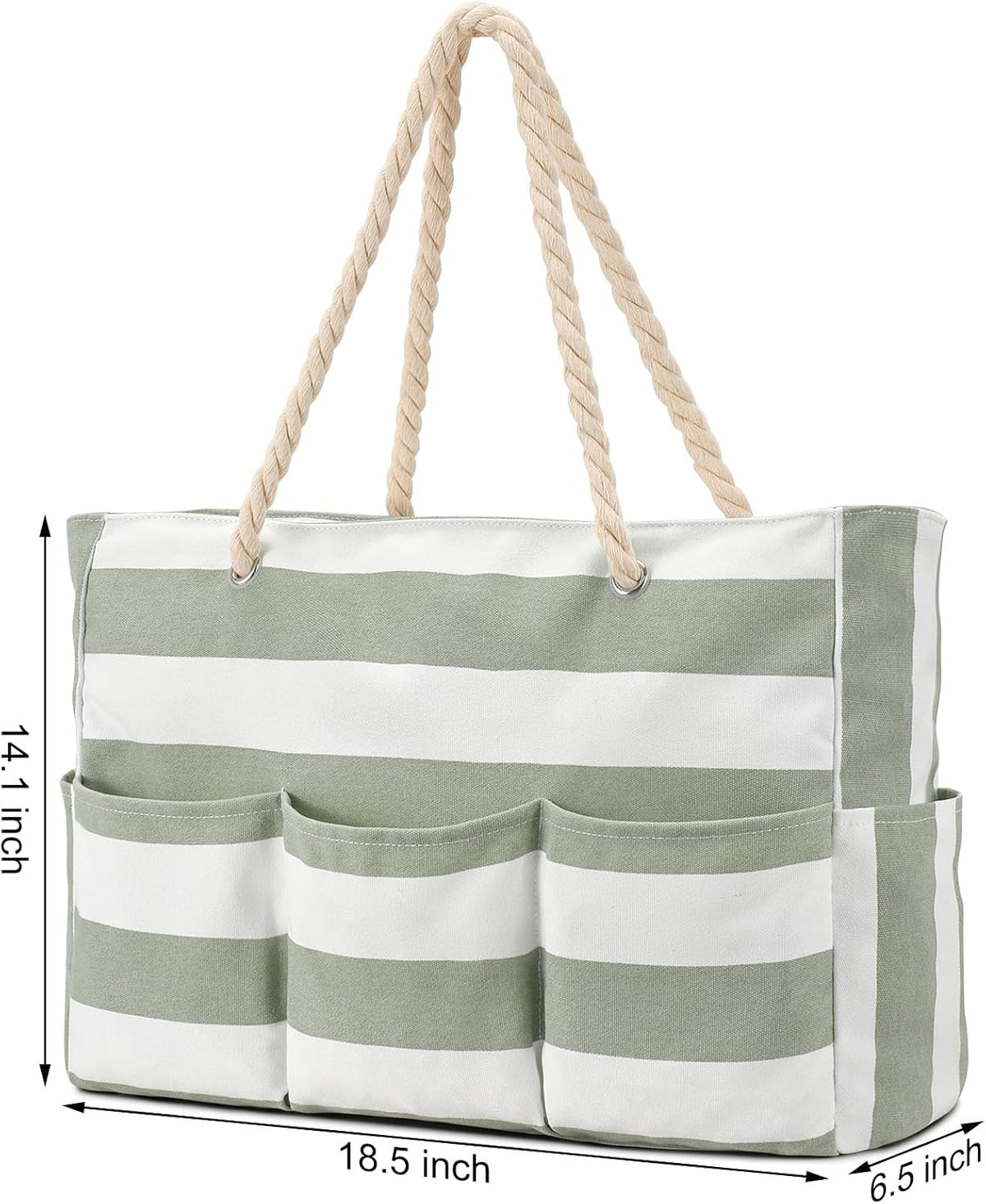 Plage Bliss | Grand Sac de Plage en Toile avec Fermeture Éclair & Design Imperméable | Rangement Polyvalent 7 Poches pour des Moments Sans Sable
