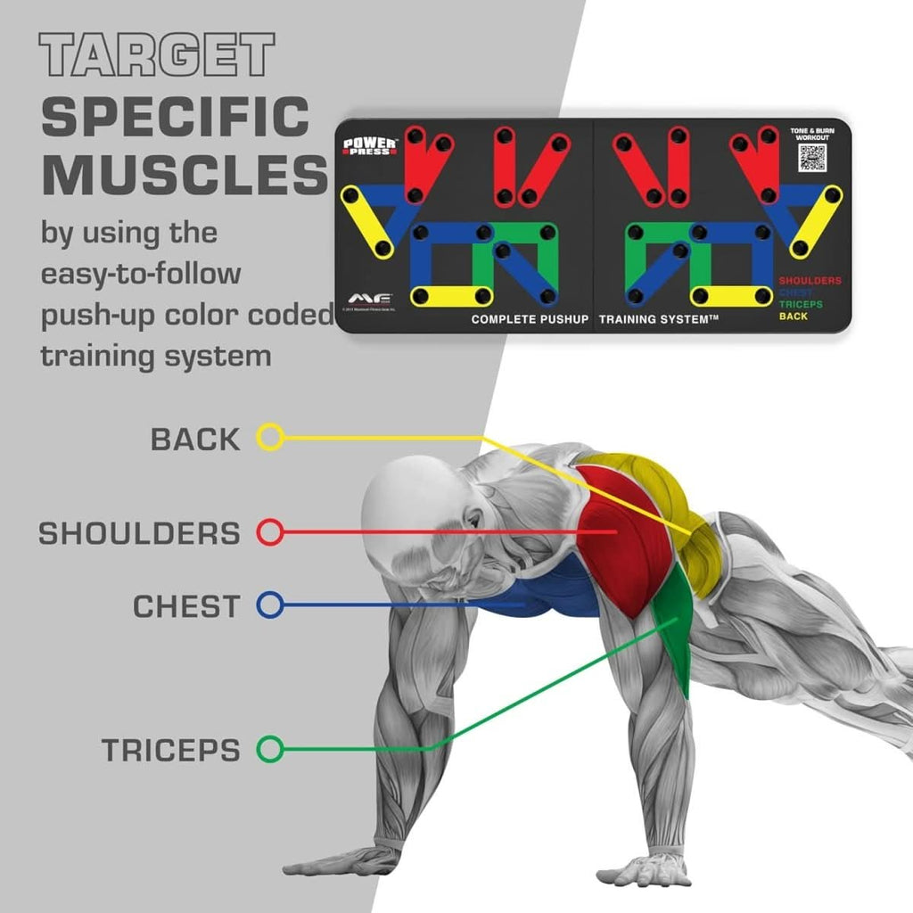 Gym à domicile multi-positions 30-en-1 avec planche de pompes pliable