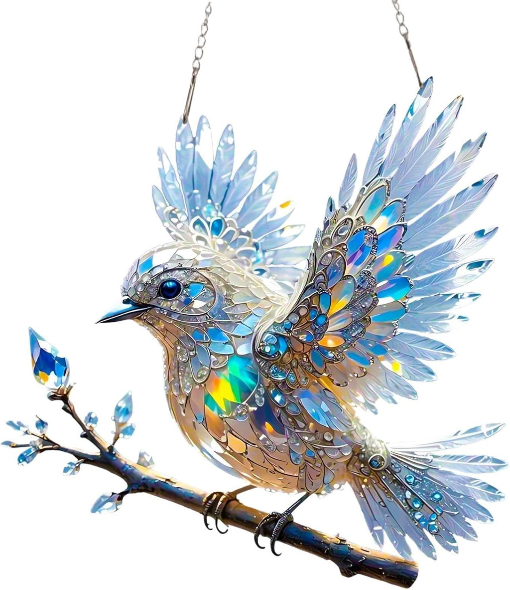Ornement en Cristal Oiseau de Fenêtre – Décor Lumineux Réfléchissant pour la Maison
