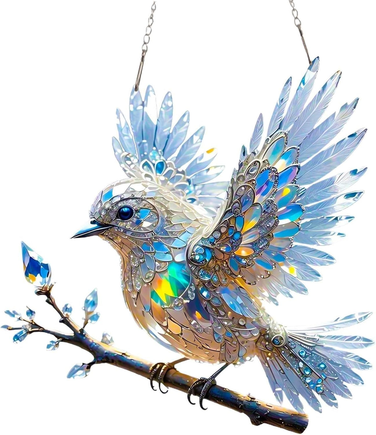 Ornement en Cristal Oiseau de Fenêtre – Décor Lumineux Réfléchissant pour la Maison