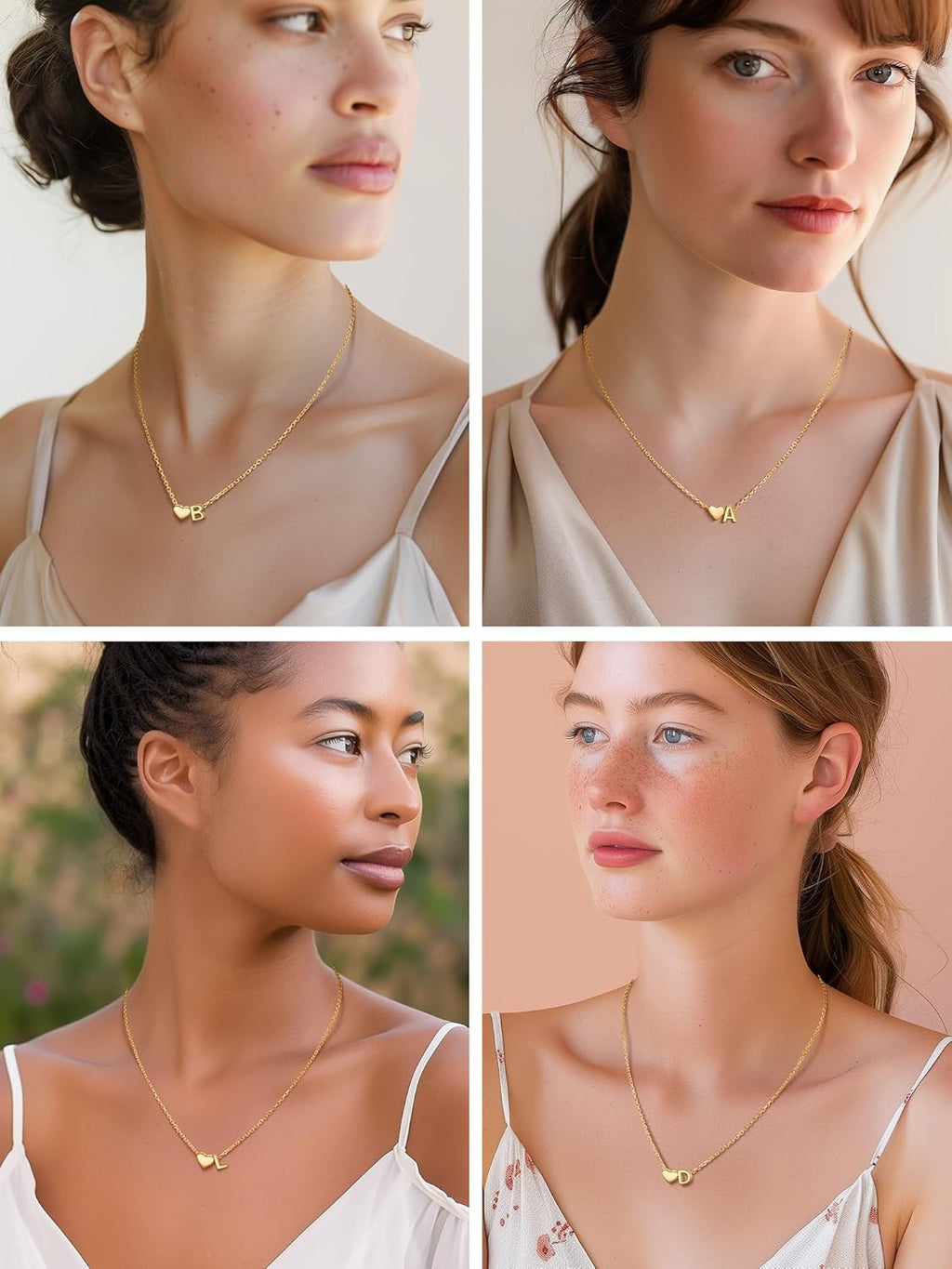 Collier avec Initiale en Forme de Cœur