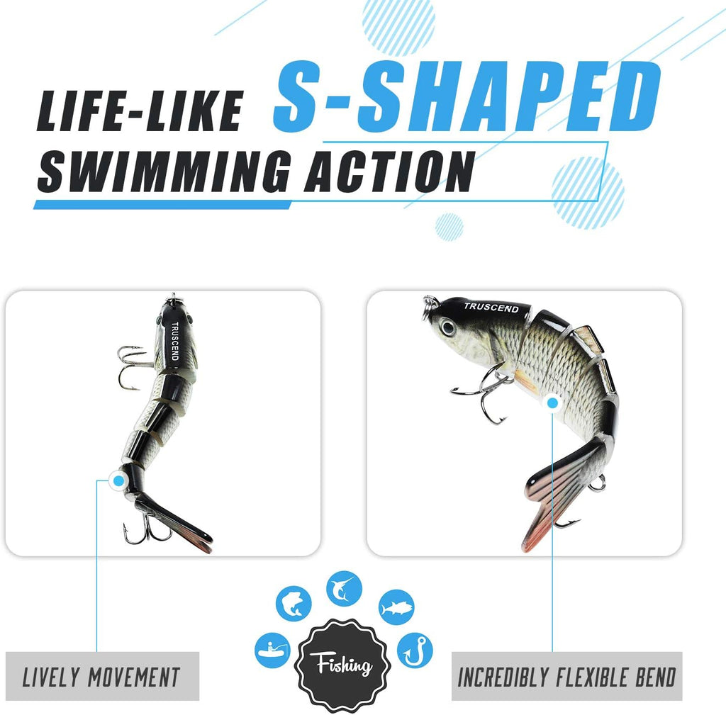 Leurre de pêche réaliste à 6 segments