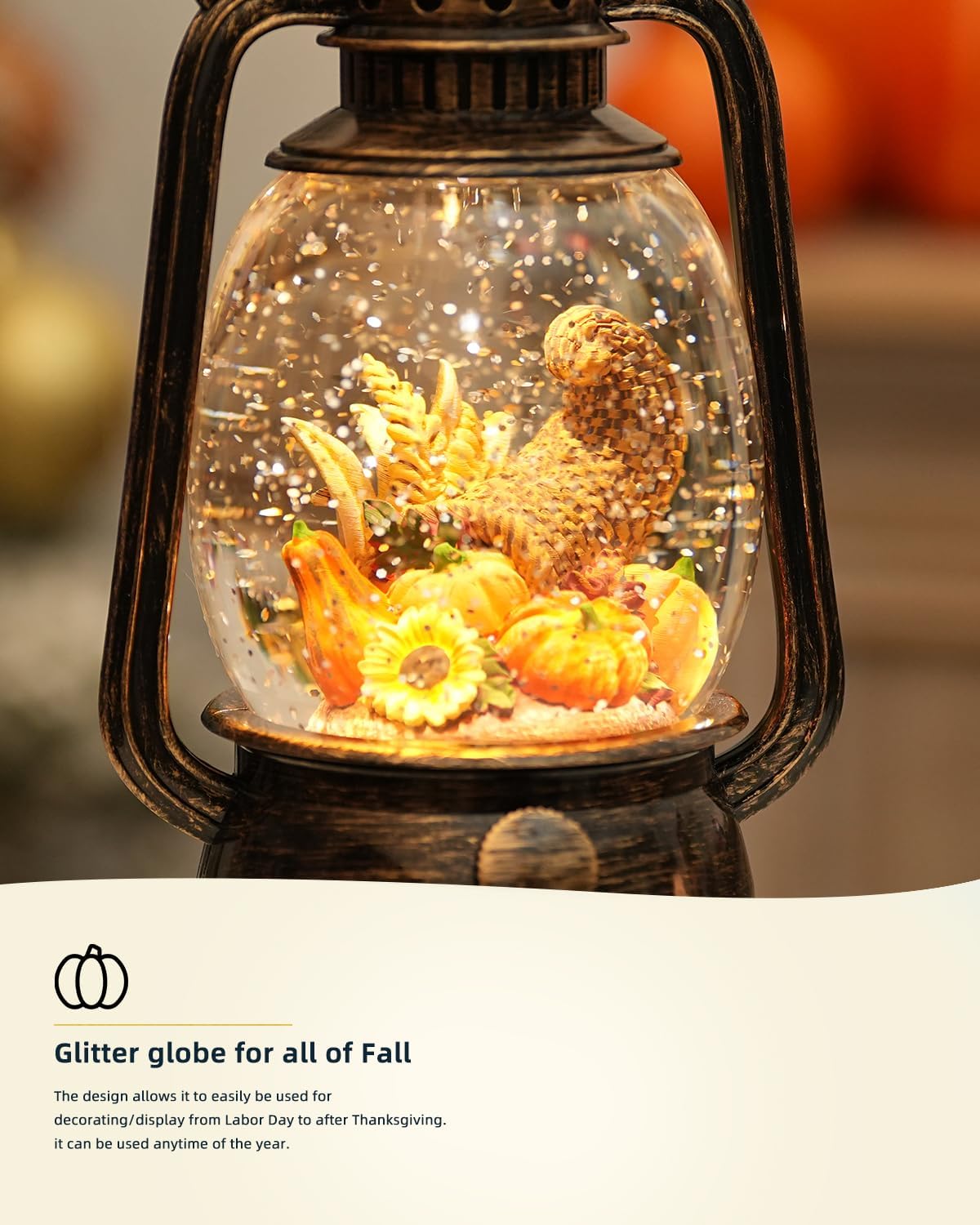 Lampe à LED Citrouille pour Décoration d'Automne – Lumière Chaude avec Minuteur de 6 Heures