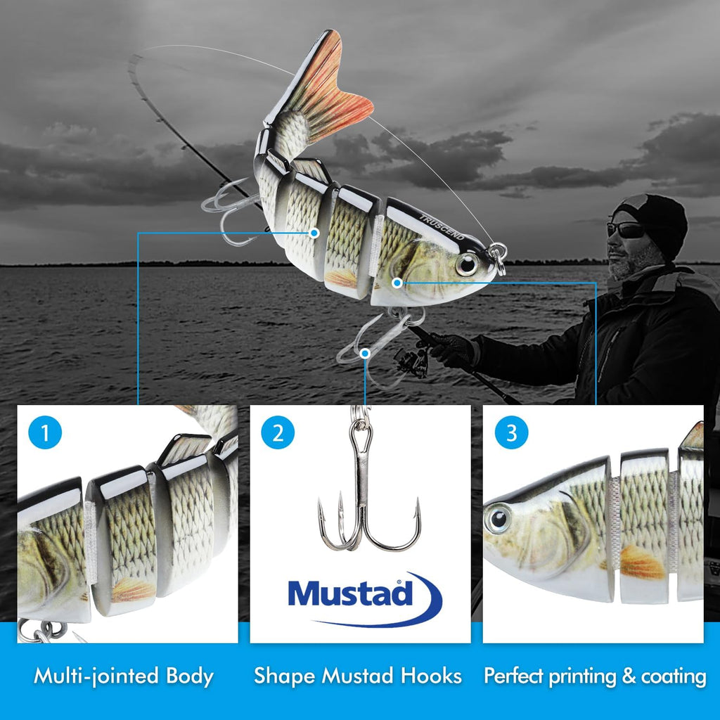 Leurre de pêche réaliste à 6 segments