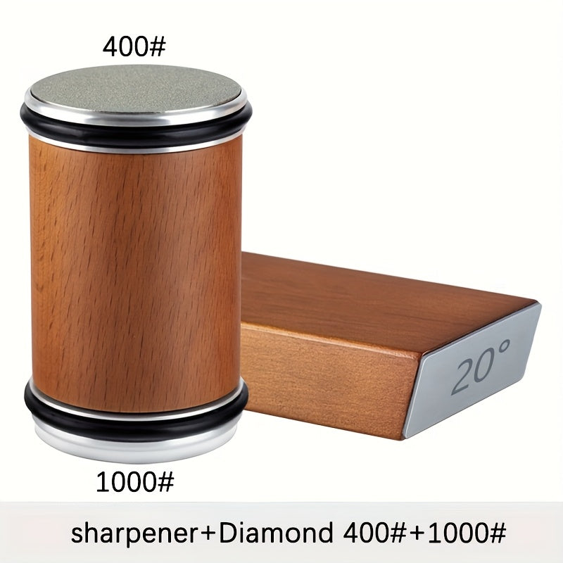 Set de pierre à aiguiser DuoCut | Pierre diamantée avec support magnétique | Angles d'affûtage de 15° & 20° | Bois & Métal