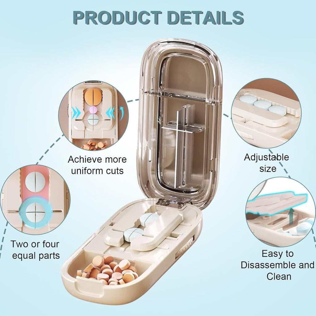 Coupe-pilules portable avec fentes ajustables