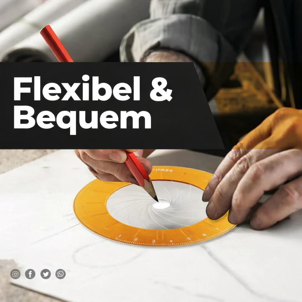 Dessin | Compas Flexible & Règle Circulaire | Cercles Précis jusqu'à 12,5 cm | PrecisionPro
