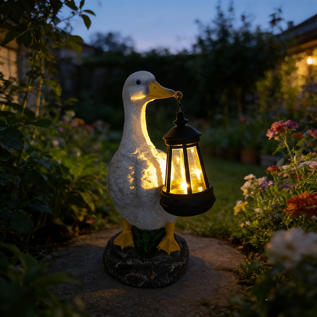 Canard Solaire - Lampe de Jardin Décorative à Énergie Solaire