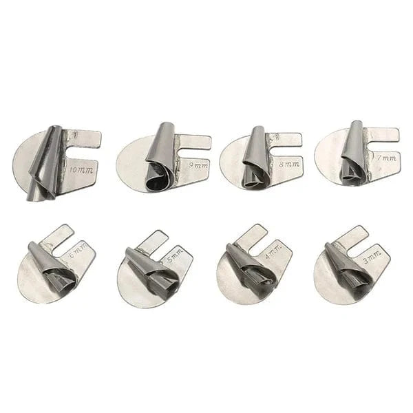 Set de Pieds de Biche pour Ourlets 8 pièces | Guidage Précis des Ourlets pour Machines à Coudre | Pour Tissus Fins à Épais