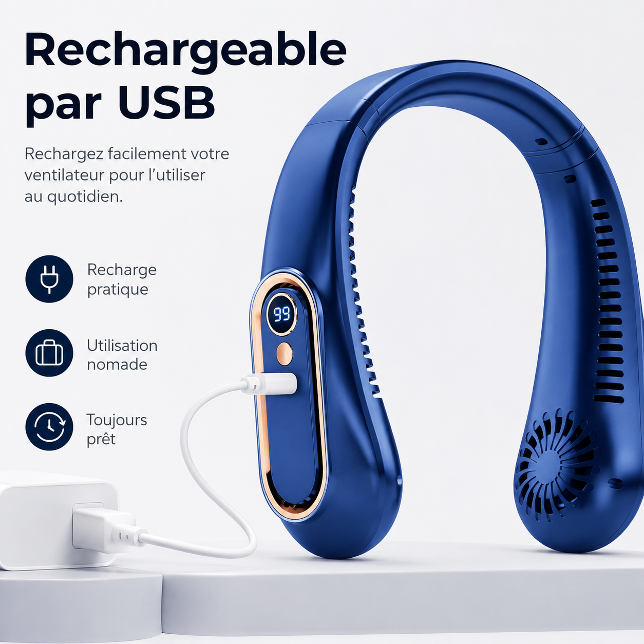 Ventilateur de cou - silencieux & portable