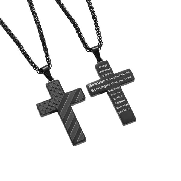 Collier Croix Drapeau Américain IronPride