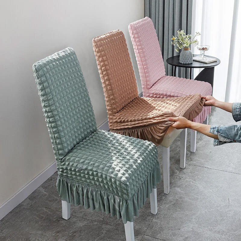 Housses de Chaise Élastiques Antidérapantes avec Volants