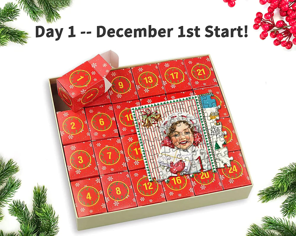 PuzzleJoy Calendrier de l'Avent Puzzle | Unique puzzle de 1000 pièces pour un plaisir quotidien !