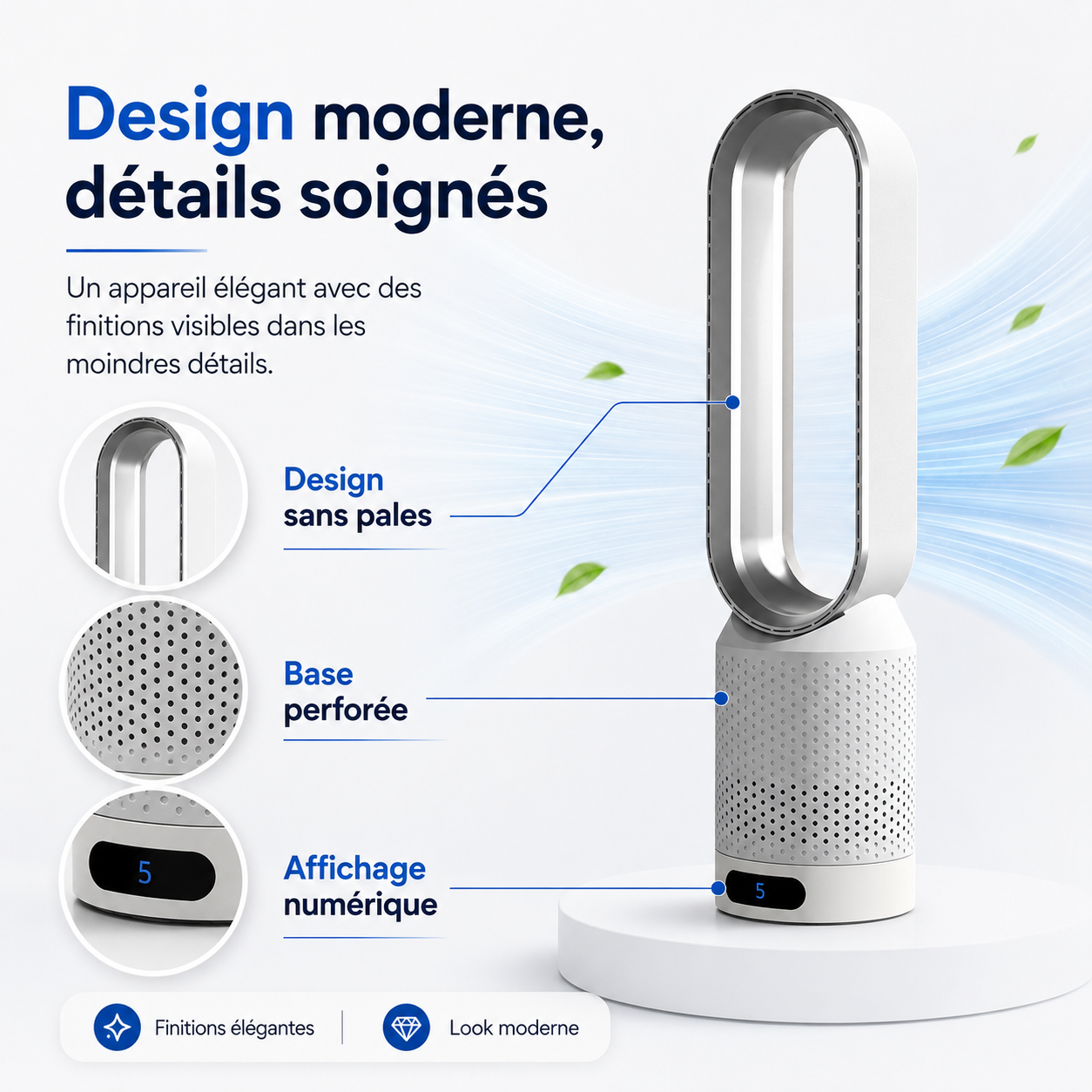 Refroidisseur d'air 3-en-1 | Purificateur d'air UV et Ionisateur