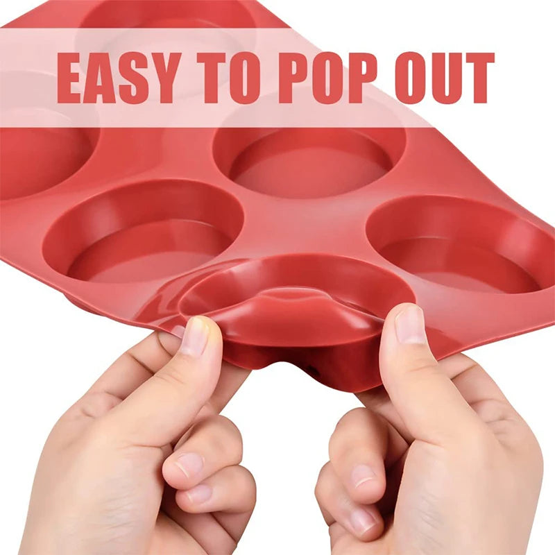 Moule en Silicone Flexible avec 6 Cavités – Moule Rond Antiadhésif pour Cuisson