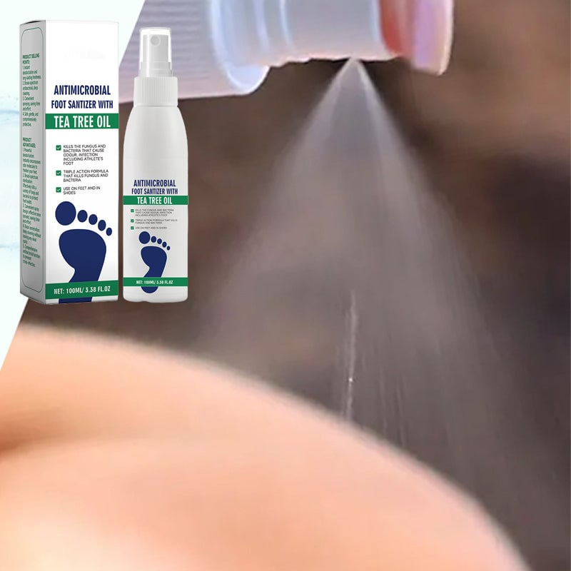 Spray pour les pieds à l'huile d'arbre à thé avec propriétés antimicrobiennes