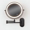 Miroir Agrandissant LED Rechargeable Dimmer Maquillage Salle de Bain Miroir Cosmétique Rond 20cm | Sansoti
