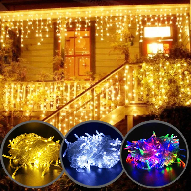 Guirlande lumineuse LED en forme de stalactites – Guirlande lumineuse d'ambiance