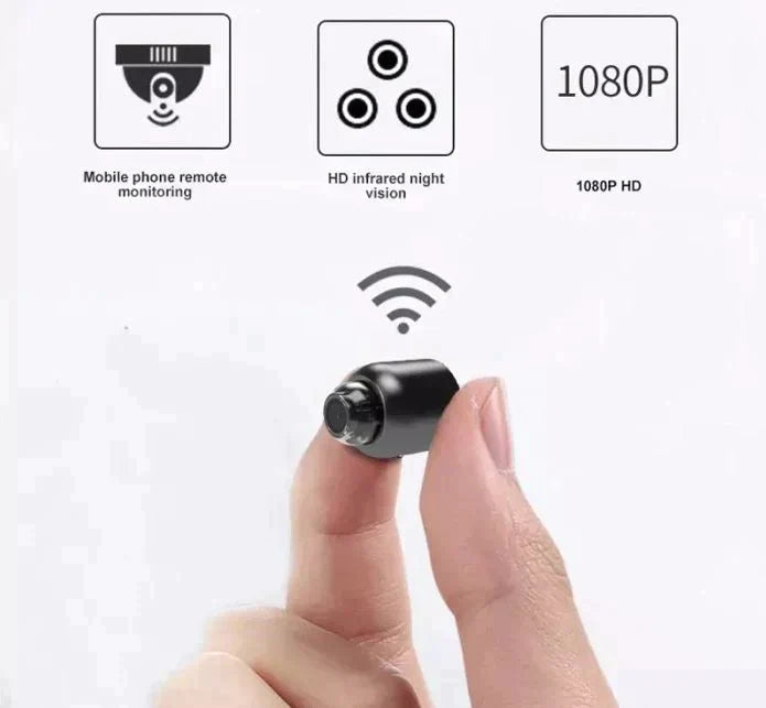 Caméras Mini WiFi 1080P - Pack Double avec Angle Large de 140 Degrés, Vision Nocturne & Détection de Mouvement
