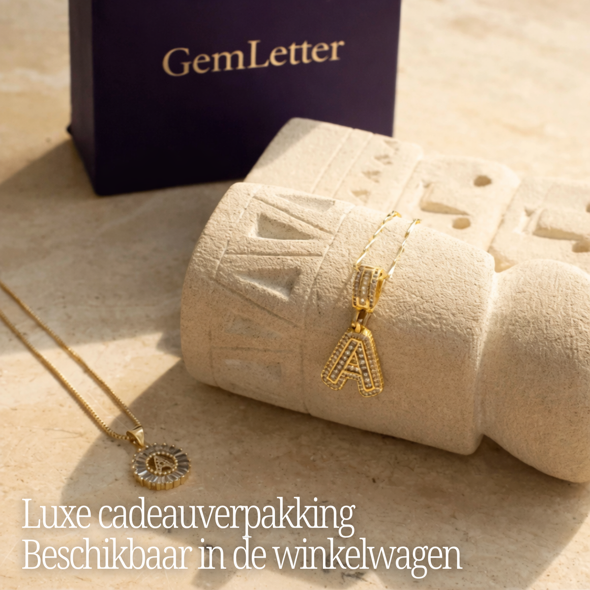 Collier GemLetter - Pendentif Initial avec Finition Luxe