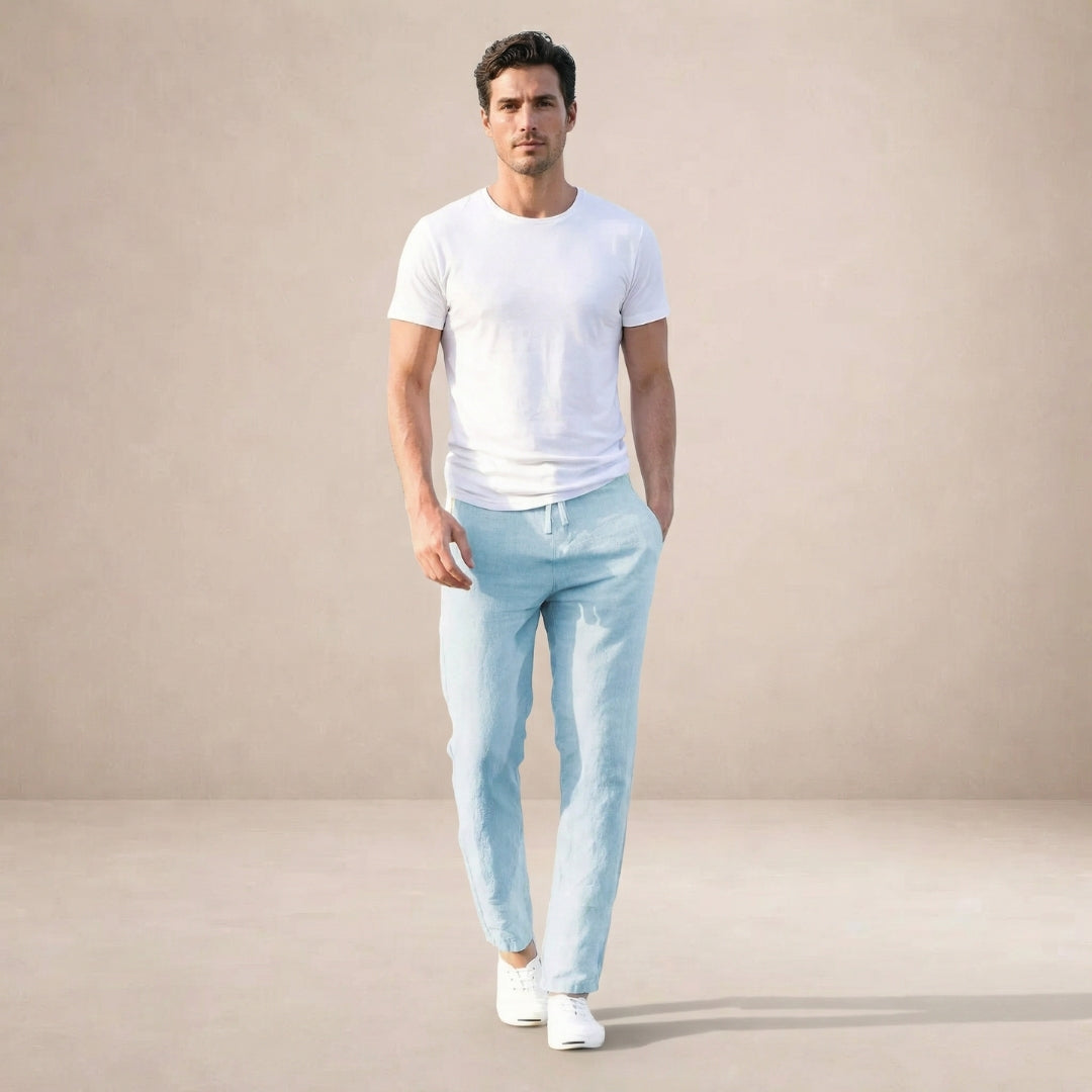 Pantalon en Lin - Pantalon d'Été Respirant avec Taille Élastique - Montaro