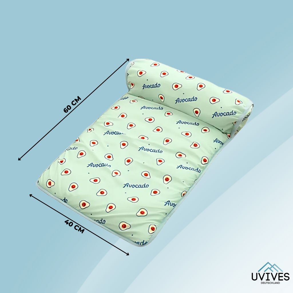 Tapis rafraîchissant pour chiens et chats | Soie glacée auto-refroidissante | Lavable et pliable | CoolPetty