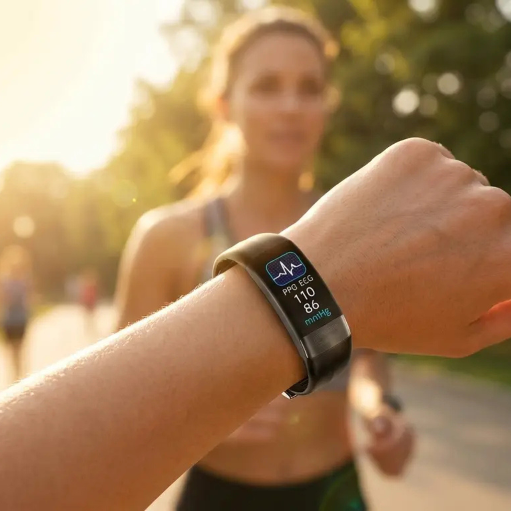 Bracelet Intelligent Moniteur de Tension Artérielle EKG, Fréquence Cardiaque, Saturation en Oxygène & Suivi du Sommeil Approuvé par la FDA