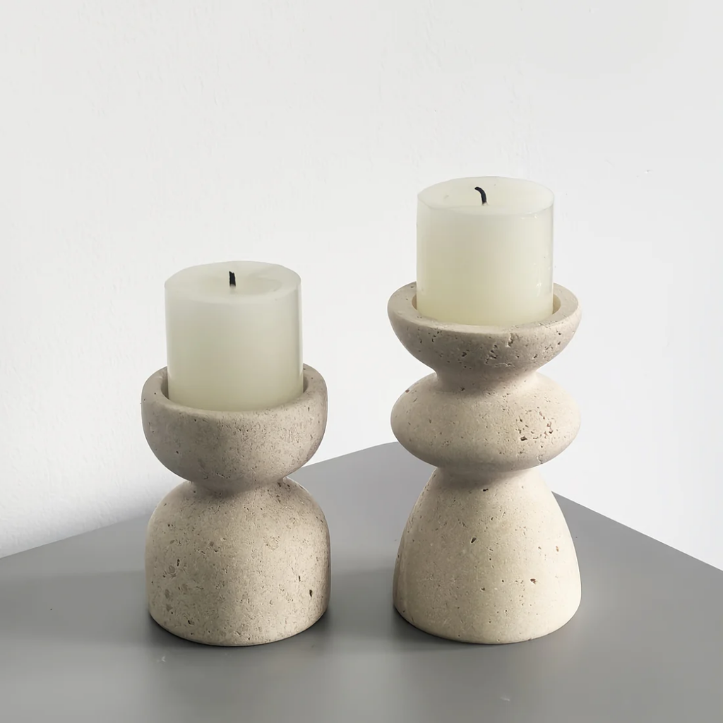 Ensemble de bougeoirs - Bougeoirs en Pierre Naturelle de Luxe