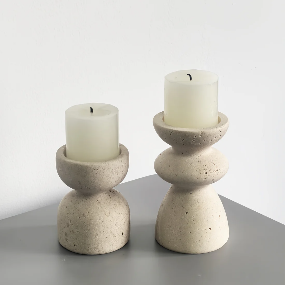 Ensemble de bougeoirs - Bougeoirs en Pierre Naturelle de Luxe