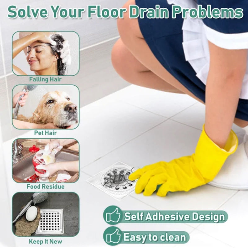 Autocollants attrape-cheveux pour drains de douche – Prévenir les obstructions dans la salle de bain et la cuisine
