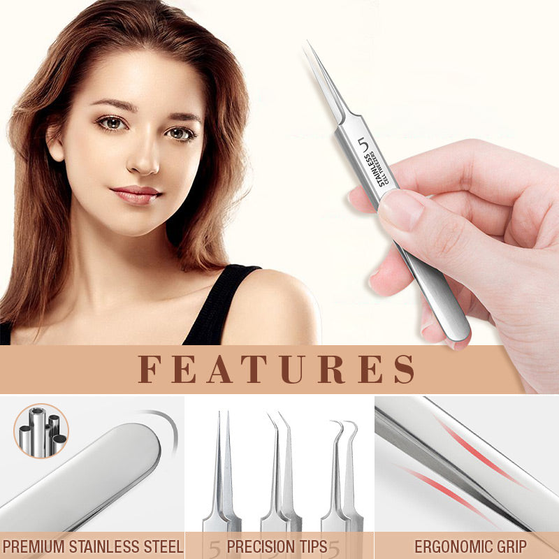 DermaSculpt™ Ensemble de Pinces — Déverrouillez une Peau Parfaite et Confiance avec une Extraction Précise et Sans Douleur