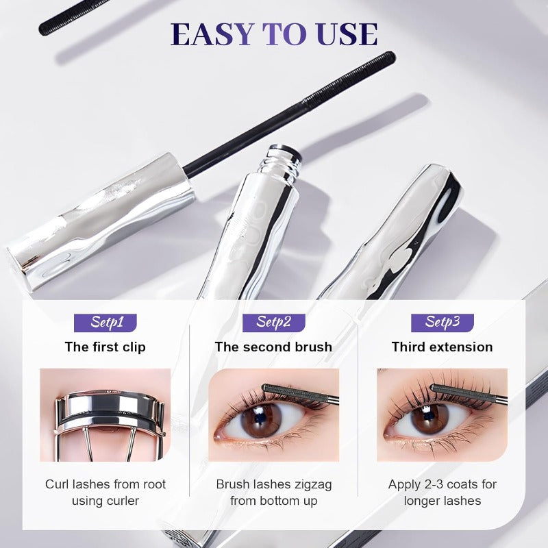 Mascara Waterproof Allongeant avec Brosse Métallique