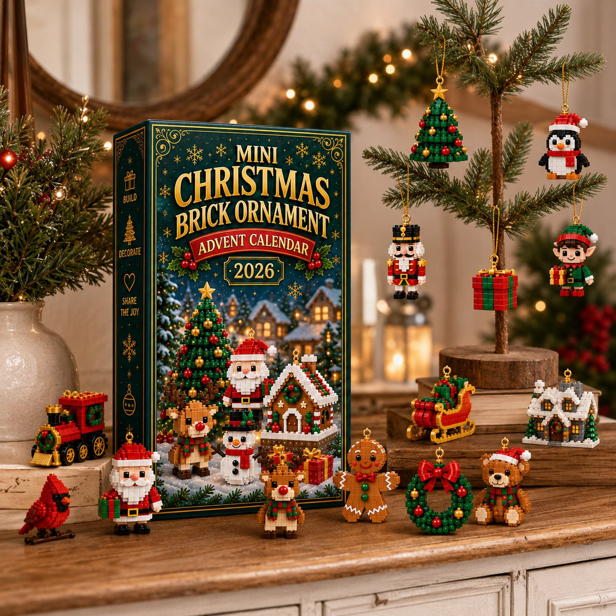 ⏳ Dernier jour pour économiser 49% – 🎄 Calendrier de l'Avent Mini Ornements de Noël de 24 jours | 24 designs festifs uniques à construire avec des boucles suspendues—parfait pour décorer les sapins de Noël, les couronnes et les présentations de vacances