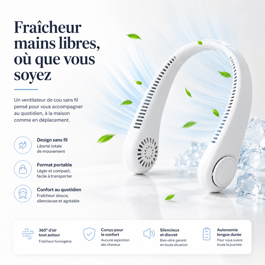Ventilateur de Cou Sans Fil Moderne