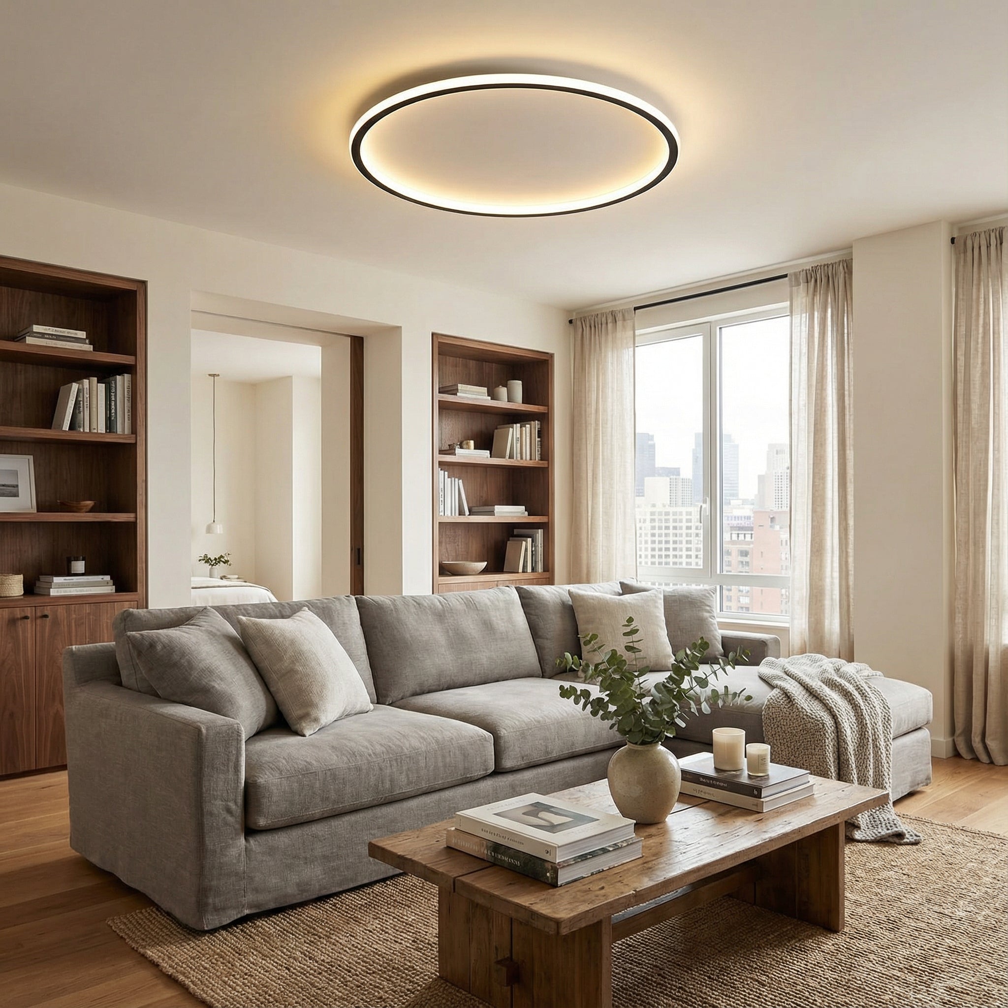 Mysaglobe Applique de Plafond Ronde Scandinave