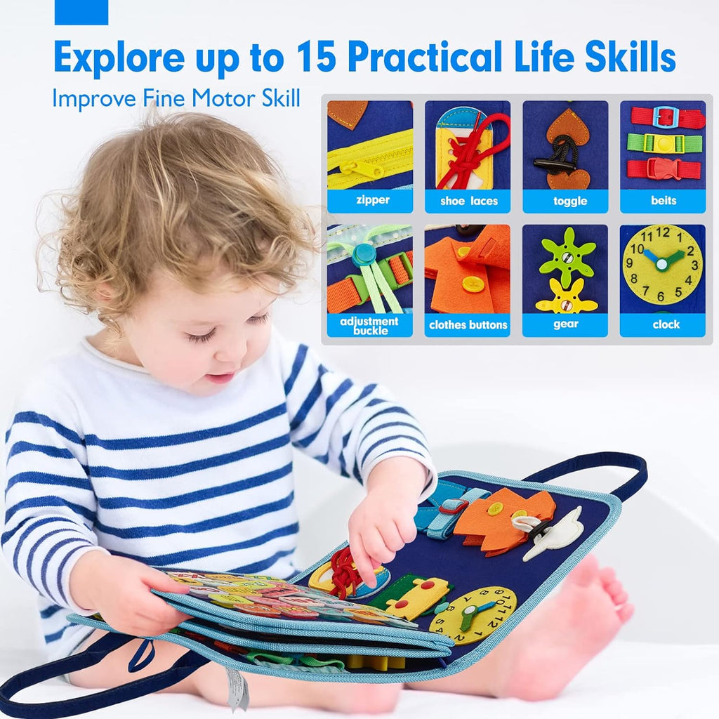 Kletshuts™ BusyBoard : Tableau d'Activités Montessori Éducatif pour la Motricité Fine