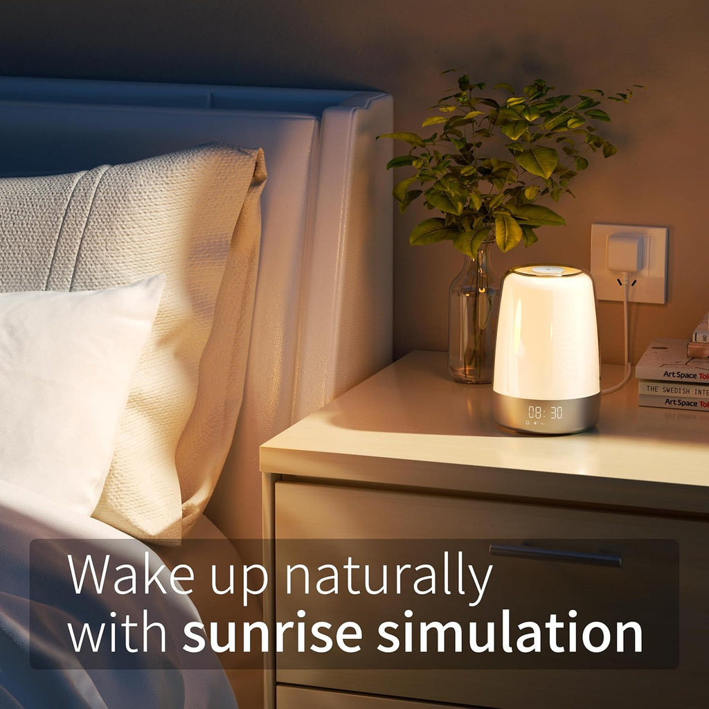 Norvo | Aurora Réveil Lumière – Réveil avec Simulation de Lever de Soleil et Sons Naturels & USB-C